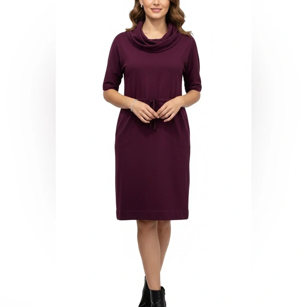 lands end purple dress Lands End Lands' End Women's Tiered Midi Dress With Pockets Comfy & Casual For Spring Lands End Leggings